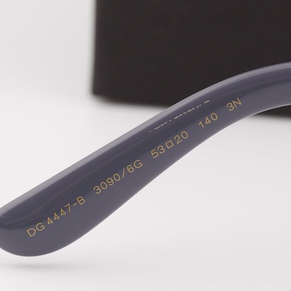 Dolce & Gabbana DG4447B 30906G Rectangle Sunglasses - Grey with Studs/Grey - Picture 5 of 10